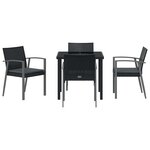 vidaXL Ensemble de salle à manger pour jardin 5 Pièces Noir Poly rotin