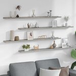 vidaXL Étagères murales 4 Pièces Gris béton 115x9x3 cm