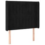 vidaXL Sommier à lattes de lit matelas et LED Noir 80x200cm Velours
