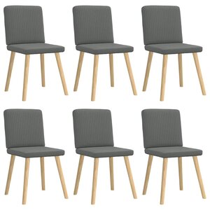 vidaXL Chaises à manger lot de 6 gris foncé tissu