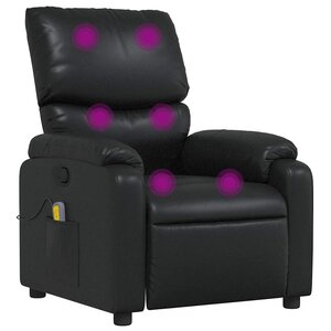 vidaXL Fauteuil de massage inclinable Noir Similicuir