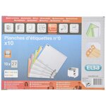 Sachet de 10 Planches de 25 Étiquettes Dossiers Suspendus Nr 0 Assorties ELBA