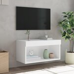 vidaXL Meuble TV avec lumières LED blanc 60x30x30 cm