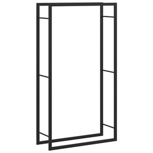 vidaXL Étagère à bois de chauffage Noir mat 80 x 28 x 154 cm Acier