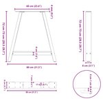vidaXL Pieds de table à manger en forme de A 2 pièces Blanc 80 x (72-73) cm Acier
