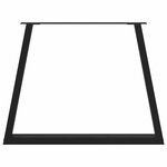 vidaXL Pieds de table à manger en forme de V  3 pièces  noir  100 x (72-73 3) cm  acier