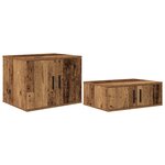 vidaXL Cadre de lit de rangement en bois ancien 75x190 cm