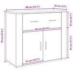 vidaXL Buffet avec tiroir Chêne noir 80 x 33 x 70 cm Bois d'ingénierie
