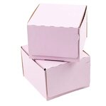Boîte pliante d'envoi postal rose en micro-cannelé avec bande d'arrachage 11 2 x 12 5 x 8 6 cm