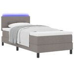 vidaXL Lit à ressorts avec matelas Taupe 100 x 200 cm tissu
