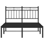 vidaXL Cadre de lit métal sans matelas avec tête de lit noir 120x200cm