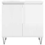 vidaXL Ensemble de meubles de salle de bain 3 Pièces blanc brillant