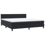 vidaXL Sommier à lattes de lit avec matelas noir 180x210 cm velours
