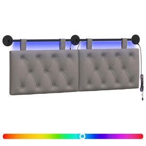vidaXL Tête de lit suspendue Avec lumière LED Taupe Tissu