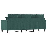 vidaXL Canapé à 3 places Vert foncé 180 cm Velours