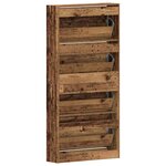 vidaXL Cabinet à chaussures avec porte Bois ancien 80 x 21 x 163 5 cm