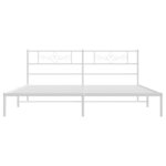 vidaXL Cadre de lit métal avec tête de lit blanc 193x203 cm