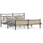vidaXL Cadre de lit en métal sans matelas chêne sonoma 160x200 cm