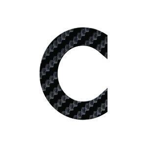 Numéro C- Numéro adhésif pour boîtes aux lettres- Vinyle épais texturé  38 mm  Carbone