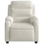 vidaXL Fauteuil inclinable de massage électrique crème velours