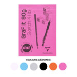 Bloc encollé GraF it Dot A4 80F 90g Blanc Couverture coloris Aléatoire CLAIREFONTAINE