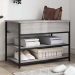 vidaXL Banc à chaussures sonoma gris 70x42 5x50 cm bois d'ingénierie