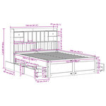 vidaXL Lit bibliothèque sans matelas 150x200 cm bois massif de pin