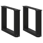 vidaXL Pieds de table basse en U 2 pièces noir 40 x (30-31) cm acier