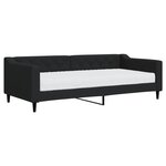 vidaXL Lit de jour avec matelas noir 90x200 cm tissu