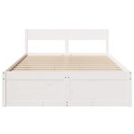 vidaXL Cadre de lit sans matelas blanc 135x190 cm bois de pin massif