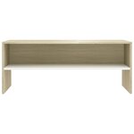 vidaXL Meuble TV Blanc et chêne sonoma 100 x 40 x 40 cm Aggloméré