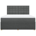 vidaXL Sommier à lattes de lit avec matelas Gris foncé 180x200cm Tissu