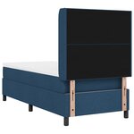Lit Box Spring vidaXL avec Matelas et LED Bleue 90x190 cm Tissu
