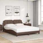 vidaXL Cadre de lit avec LED sans matelas marron 160x200 cm