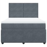 vidaXL Sommier à lattes de lit et matelas Gris foncé 140x200cm Velours