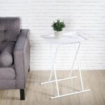 Table d'appoint pliable en métal blanc