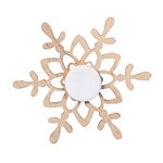 12 flocons de neiges adhésifs en bois bleu et doré