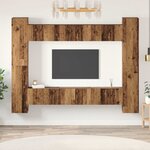 vidaXL Ensemble meuble TV 10 Pièces Bois Ancien 30 5 x 30 x 90 cm