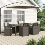 vidaXL Ensemble de salle à manger pour jardin avec coussin 7 Pièces PP