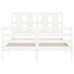 vidaXL Cadre de lit avec tête de lit blanc 140x200 cm bois massif