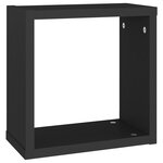 vidaXL Étagères cube murales 4 Pièces noir 30x15x30 cm