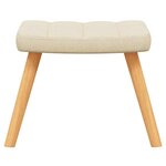 vidaXL Chaise à bascule avec tabouret Crème Tissu