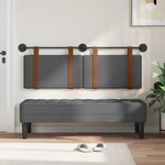 vidaXL Tête de lit suspendue Avec lumière LED Gris foncé PU antique