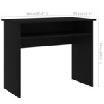 vidaXL Bureau Noir 90x50x74 cm Bois d'ingénierie