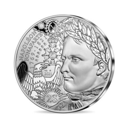 Napoléon 1er - monnaie de 100€ argent - bicentenaire de sa disparition - 2021