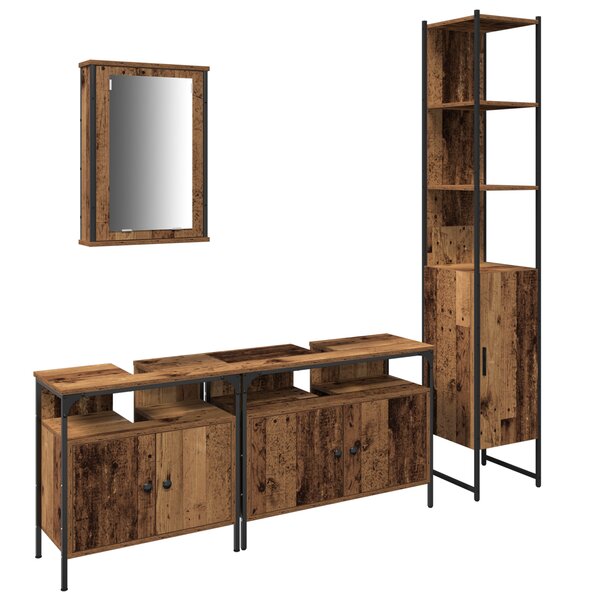 vidaXL Meuble sous lavabo avec évier intégré - style bois vieilli  bois d'ingénierie