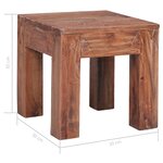 vidaXL Table basse 30x30x30 cm bois d'acajou massif