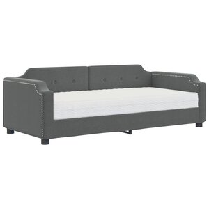 vidaXL Lit de jour avec matelas gris foncé 80x200 cm tissu