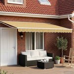 vidaXL Auvent rétractable électrique Jaune Gris et Blanc 4 × 3 m