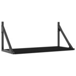 vidaXL Étagères murales 2 Pièces noir 60x25x25 5 cm bois d'ingénierie